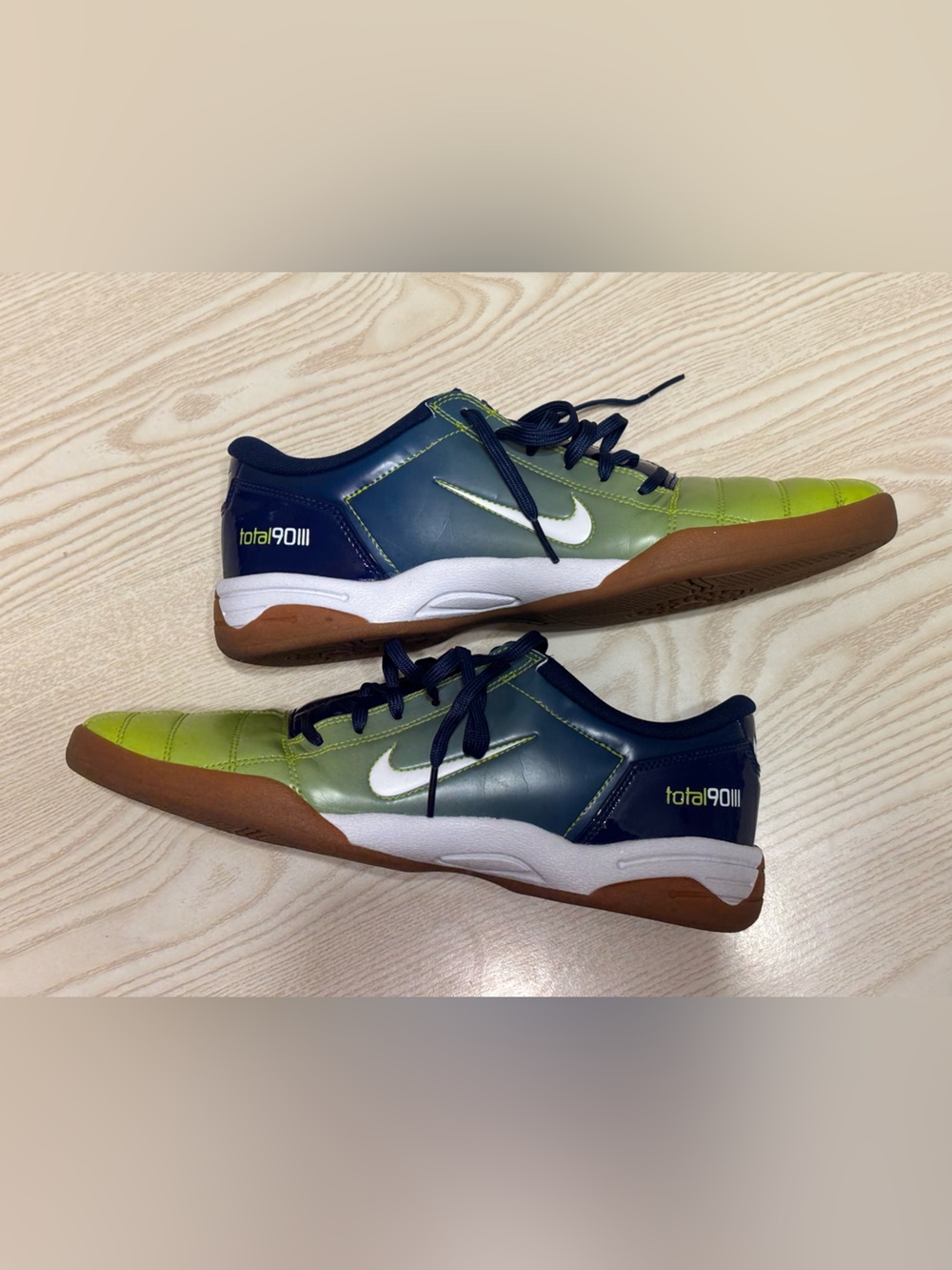 Nike Kids Indoor Soccer Sneakers - Navy & Lime
